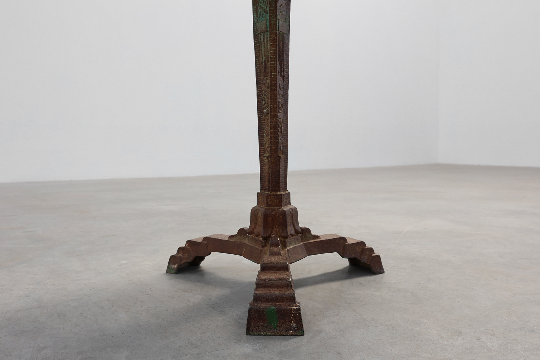 Art Deco bistro table in cast iron with marble top, France ca. 1925thumbnail